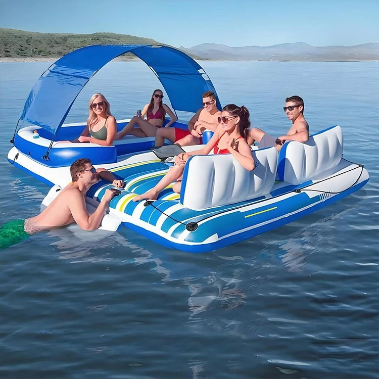 Inflatable Water Lounger Party Platform Inflatable Floating Rest Bar Inflatable Floating Camping Tent For Sale